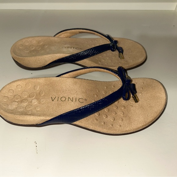 NEW Vionic Bella II Navy Midnight Blue Thong Flip Flop Sandals Size Orthopedic - Picture 5 of 9
